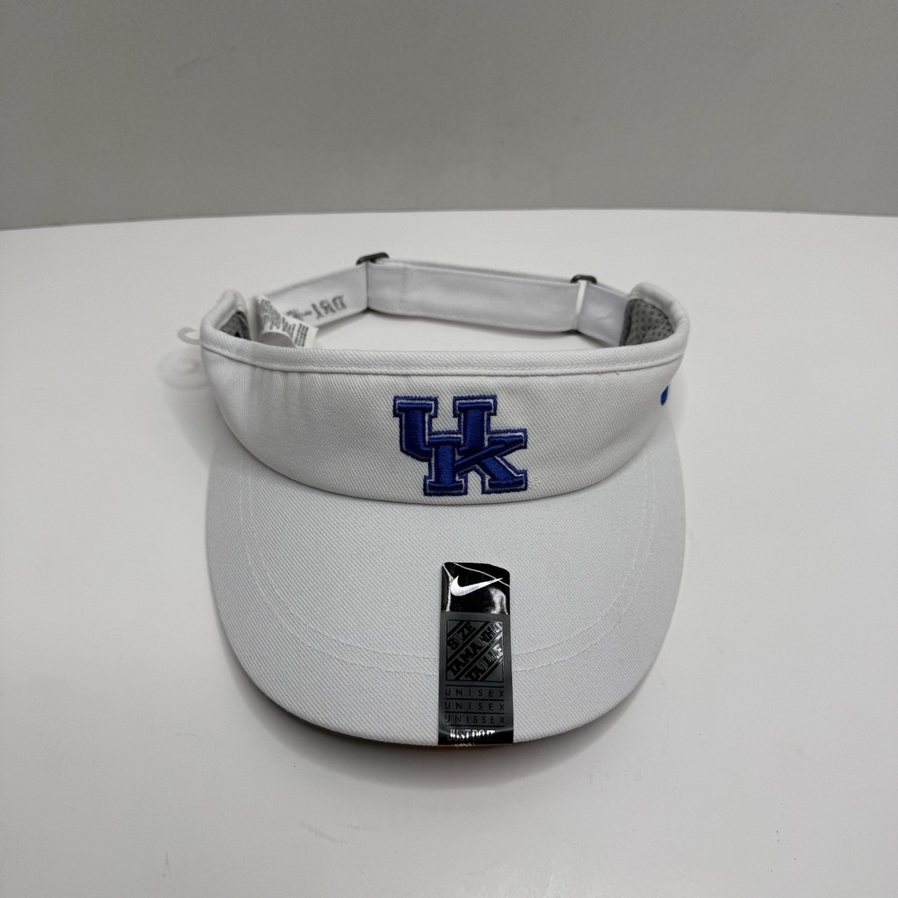 Nike Kentucky Wildcats UK Dri-FIT Visor White Blue NCAA Adjustable Hat 583430
